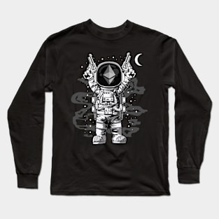 Astronaut Ethereum Crypto ETH Coin To The Moon Crypto Token Cryptocurrency Wallet Birthday Gift For Men Women Kids Long Sleeve T-Shirt